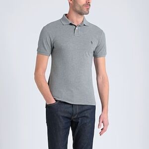 RALPH LAUREN MEN'S COSTUM FIT GRAY POLO GOLF SHIRT L